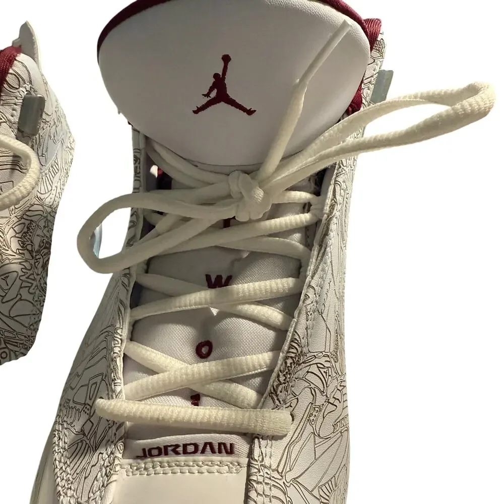 Nike Air Jordan Dub Zero White Cherry Wood Red Flint Grey, Size 9